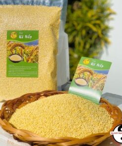 Hạt kê nếp vàng hữu cơ đã tách vỏ loại 1 (500g, 1kg) nấu chè, nấu xôi, làm bánh, nấu sữa hạt, nấu cháo cho bé ăn dặm